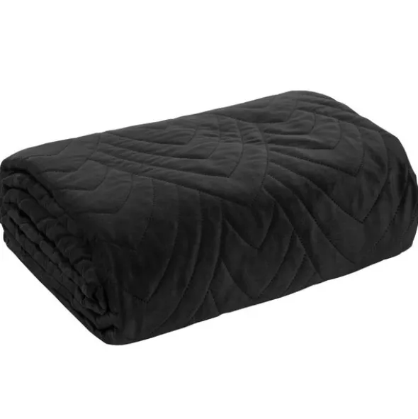 Narzuta 170 x 210 Pikowana Velvet Luiz6 Czarny