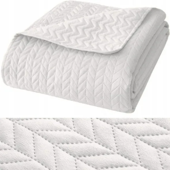 Narzuta 200 x 220 Pikowana Velvet Moxie Biały