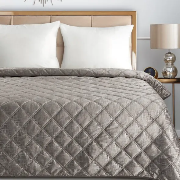 Narzuta 200 x 220 Pikowana Welurowa Blink6 Beż