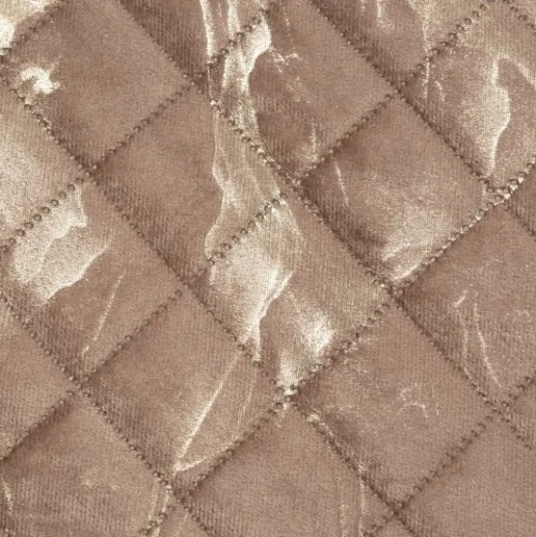 Narzuta 220 x 240 Pikowana Welurowa Luiz6 C.Beż+Zł