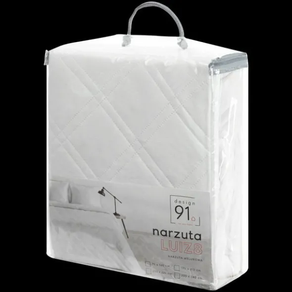 Narzuta 220 x 240 Pikowana Welurowa Luiz8 Biały
