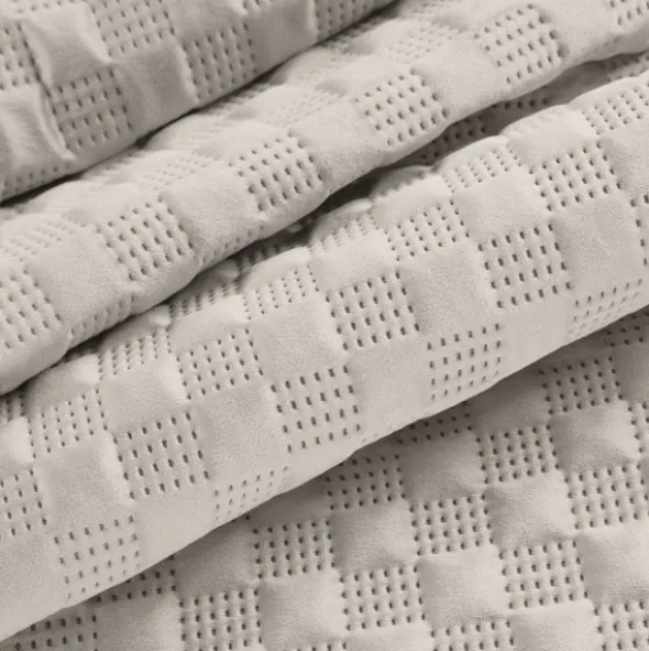 Narzuta 200 x 220 Pikowana Welurowa Sofia4 Beż