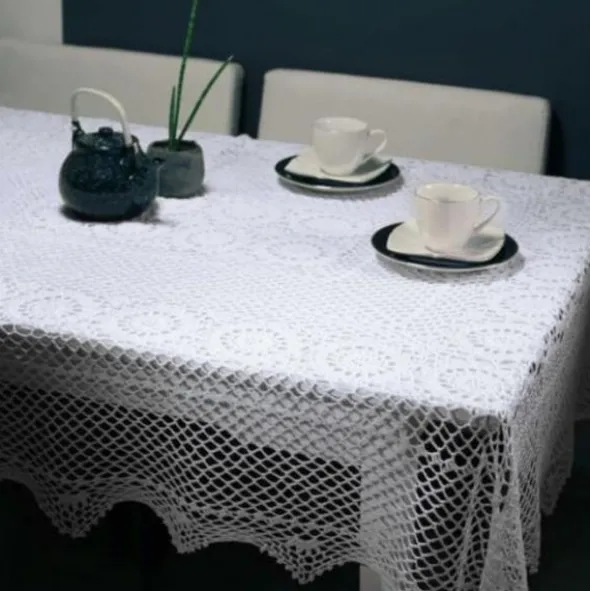 Obrus Okrągły fi 60 Szydełkowy wz. 021 Biały