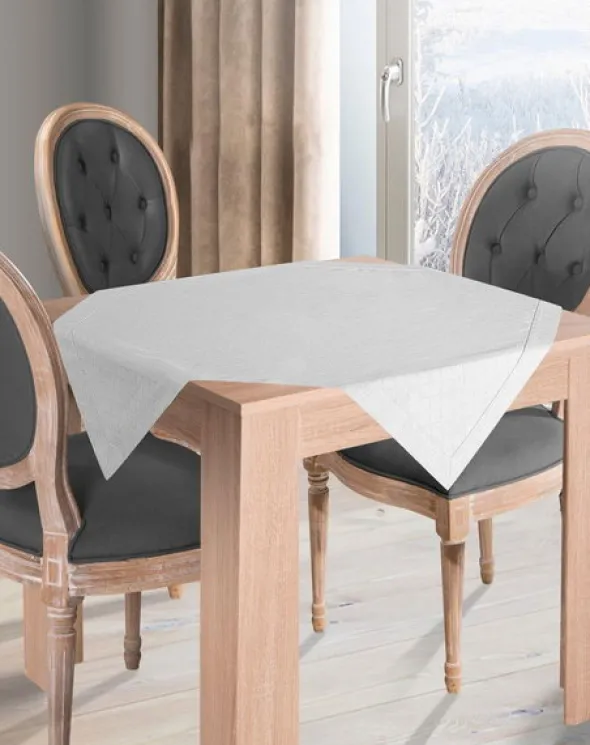 Obrus 85 x 85 Dekoracyjny Klara2 Biały