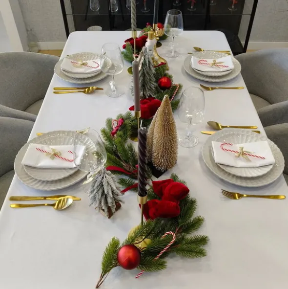 Obrus 100x300 Plamoodporny Klasyczny Elegant Biały