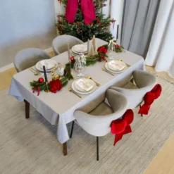 Obrus 140x300 Plamoodporny Klasyczny Elegant Szary