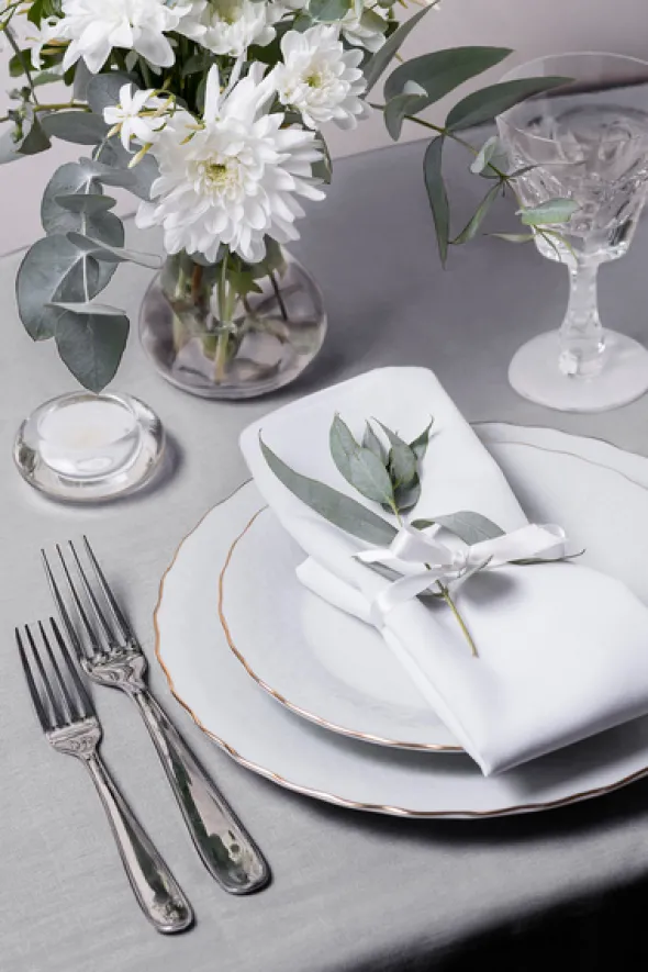 Obrus 140x300 Plamoodporny Klasyczny Elegant Szary