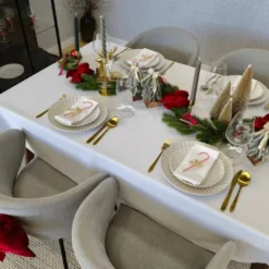 Obrus 140x220 Plamoodporny Klasyczny Elegant Biały