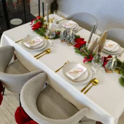Obrus 140x450 Plamoodporny Klasyczny Elegant Krem