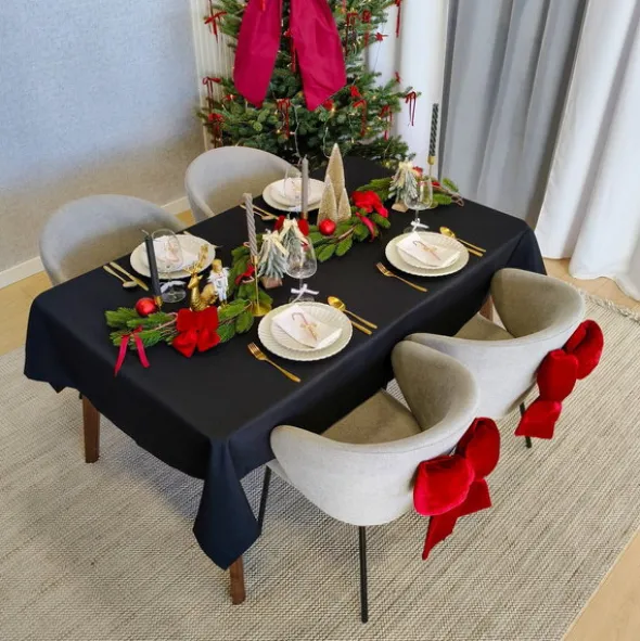 Obrus 140x240 Plamoodporny Klasyczny Elegant Czerń