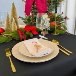 Obrus 150x350 Plamoodporny Klasyczny Elegant Czerń