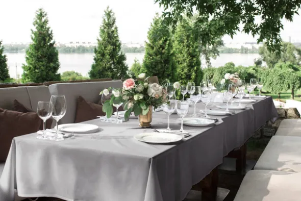 Obrus 150x240 Plamoodporny Klasyczny Elegant Szary
