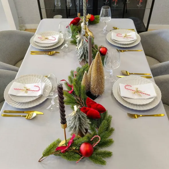 Obrus 140x450 Plamoodporny Klasyczny Elegant Szary