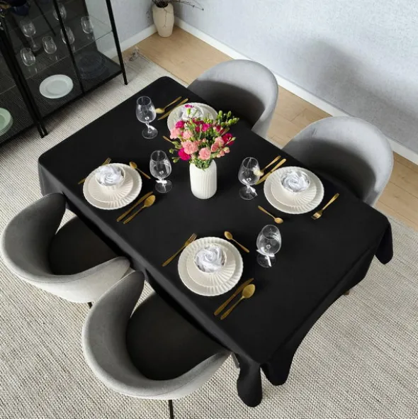 Obrus 120x220 Plamoodporny Klasyczny Elegant Czerń