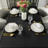 Obrus 140x400 Plamoodporny Klasyczny Elegant Czerń