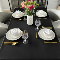 Obrus 150x240 Plamoodporny Klasyczny Elegant Czerń