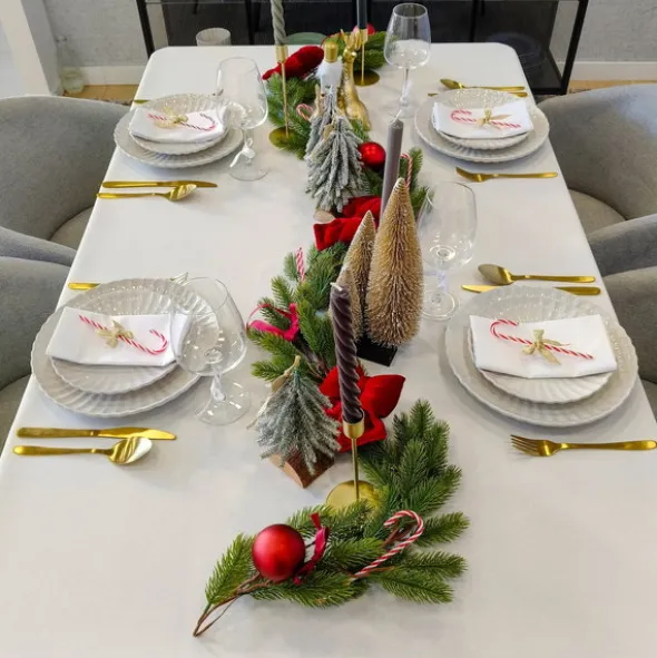 Obrus 100x300 Plamoodporny Klasyczny Elegant Krem