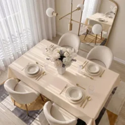 Obrus 140x300 Plamoodporny Surbo Śmietanka