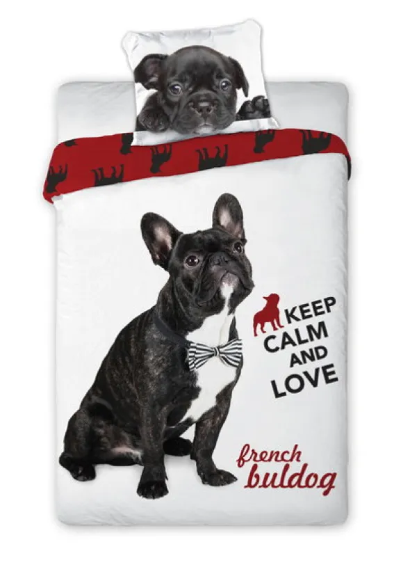 Pościel Młodzieżowa Bawełniana Best Friends Dog Keep Calm 314 140x200NP 2 części 70x90
