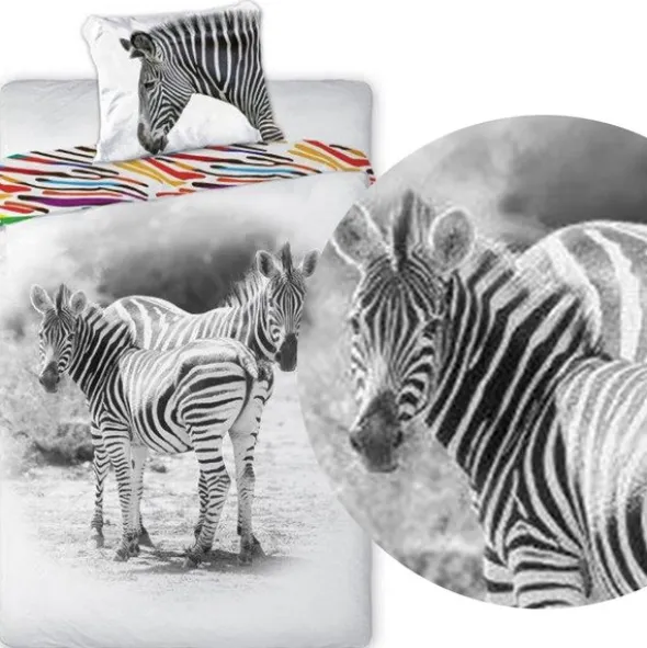 Pościel Młodzieżowa Bawełniana 367 Zebra 140x200NP 2 części 70x90