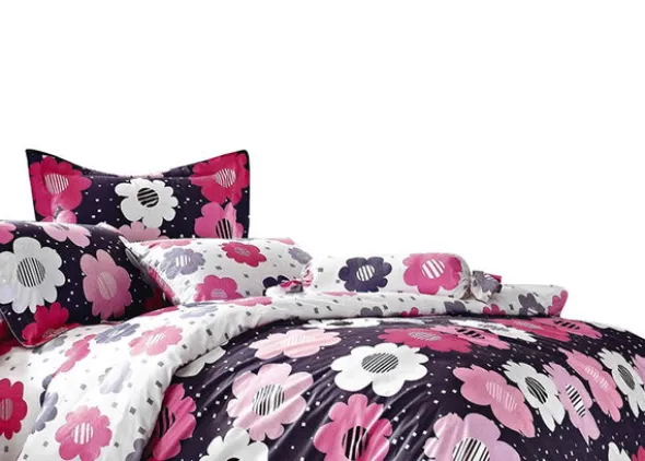 Pościel Satyna Bawełniana w Kwiaty A255 160x200NP 3 części