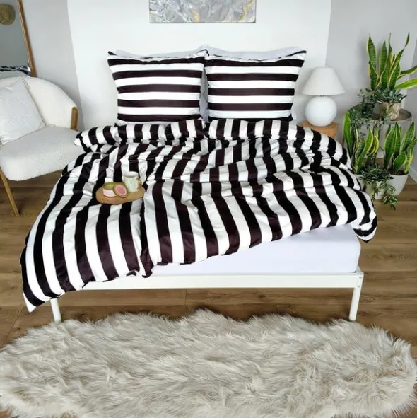 Pościel 140 x 200 2cz Mikrofibra w Pasy Eusebia Home 03