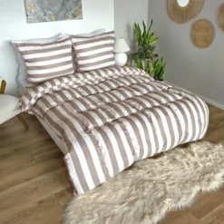 Pościel 160 x 200 3cz Mikrofibra w Pasy Eusebia Home 06