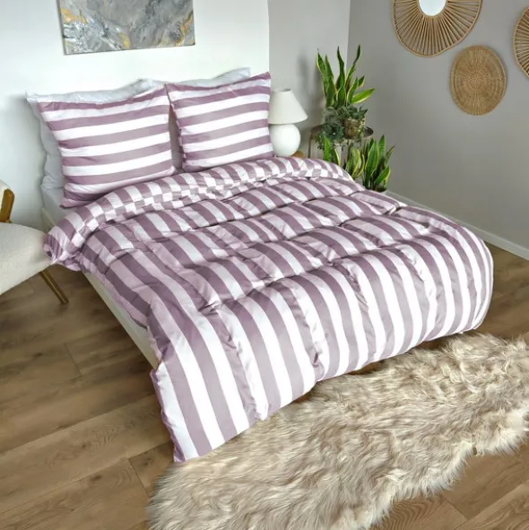 Pościel 160 x 200 3cz Mikrofibra w Pasy Eusebia Home 09