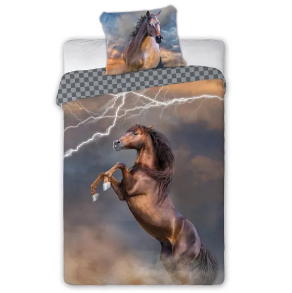 Pościel 140 x 200 Młodzieżowa Horses 003 Piorun