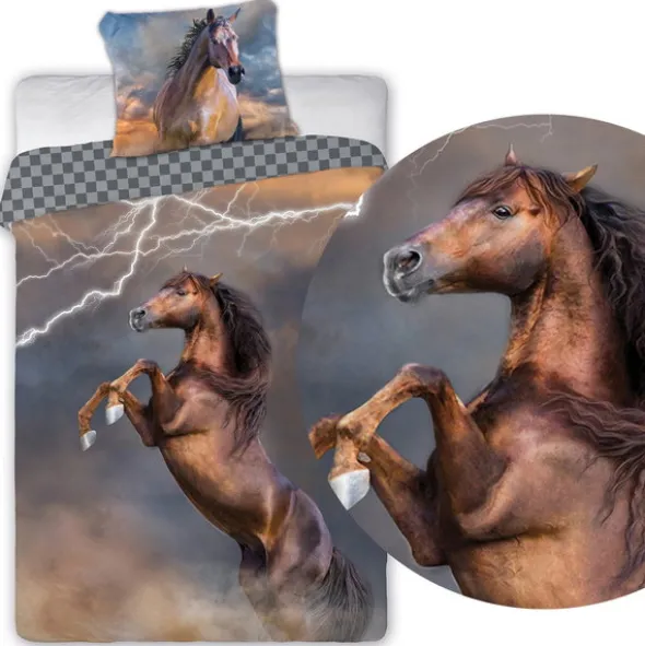 Pościel 160 x 200 Młodzieżowa Horses 003 Piorun