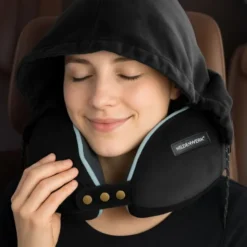 Poduszka Podróżna Rogal Memory z Kapturem Comfy 02