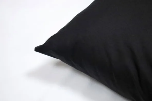 Poszewka Bawełna 70 x 80 Jednolita Ola Czarna Black