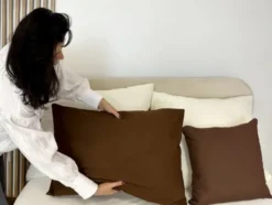 Poszewka Bawełna 40 x 60 Jednolita Ola Brąz Brązowa