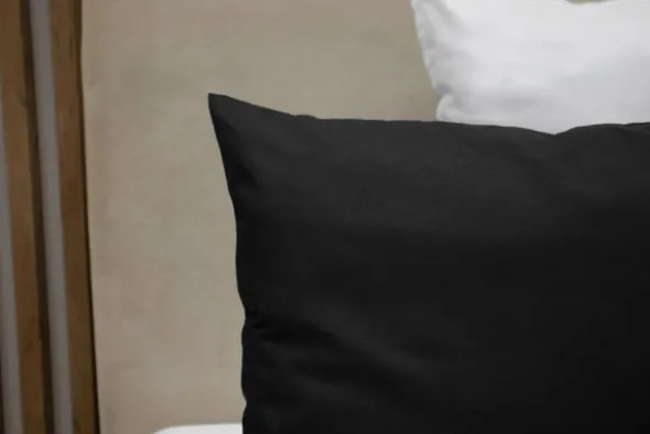 Poszewka Bawełna 50 x 80 Jednolita Ola Czarna Black
