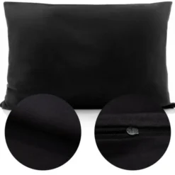 Poszewka Bawełna 50 x 80 Jednolita Ola Czarna Black