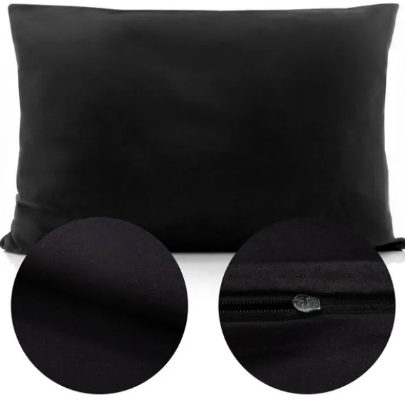 Poszewka Bawełna 50 x 80 Jednolita Ola Czarna Black
