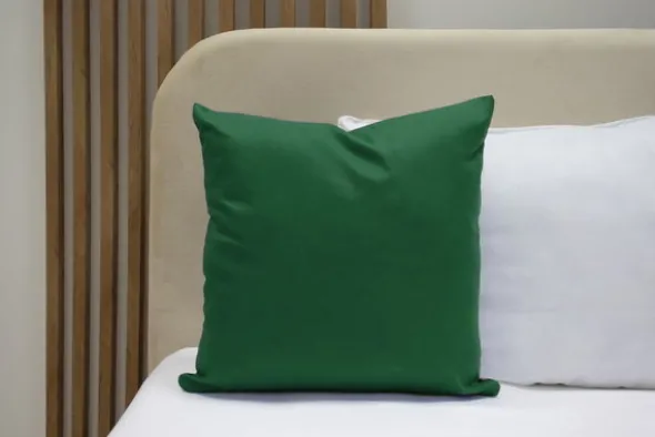 Poszewka Bawełna 50 x 60 Jednolita Ola Zieleń Butelkowa