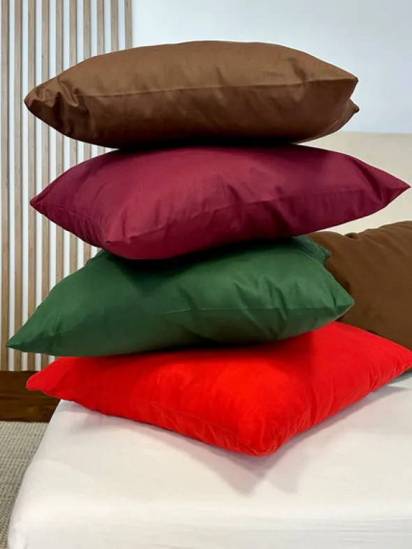 Poszewka Bawełna 45 x 45 Jednolita Ola Czarna Black