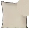 Poszewka 45 x 45 Dekoracyjna Len 5C Beż+Czar