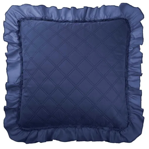 Poszewka 45 x 45 Dekoracyjna Pikowana Ruffy Granat