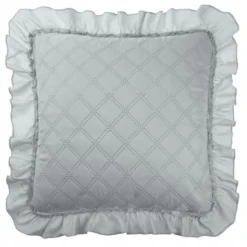 Poszewka 45 x 45 Dekoracyjna Pikowana Ruffy Szary