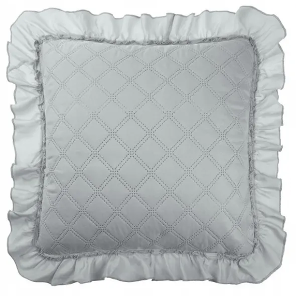 Poszewka 45 x 45 Dekoracyjna Pikowana Ruffy Szary