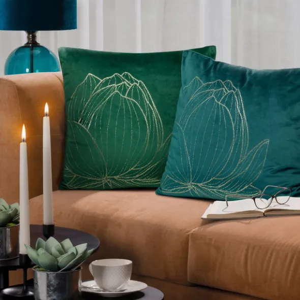Poszewka 45 x 45 Dekoracyjna Velvet BLINK19 Ceglany