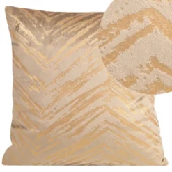 Poszewka 40 x 40 Dekoracyjna Velvet Sara C.Beż+Zł