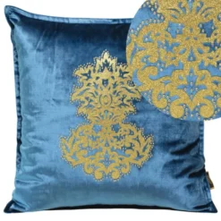 Poszewka 45 x 45 Dekoracyjna Welwet ROYAL4 Niebiesk