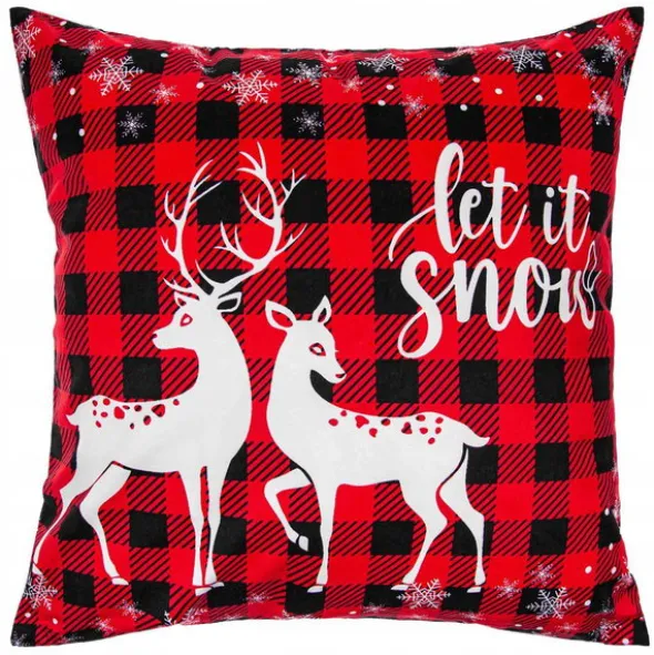 Poszewka 45 x 45 Dekoracyjna Świąteczna Snow Czer