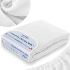 Prześcieradło Frotte z Gumką 001_D Biały 60x120