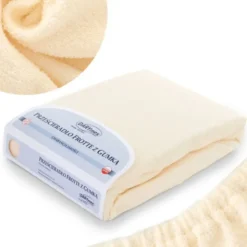 Prześcieradło Frotte z Gumką 018_D Ecru 60x120