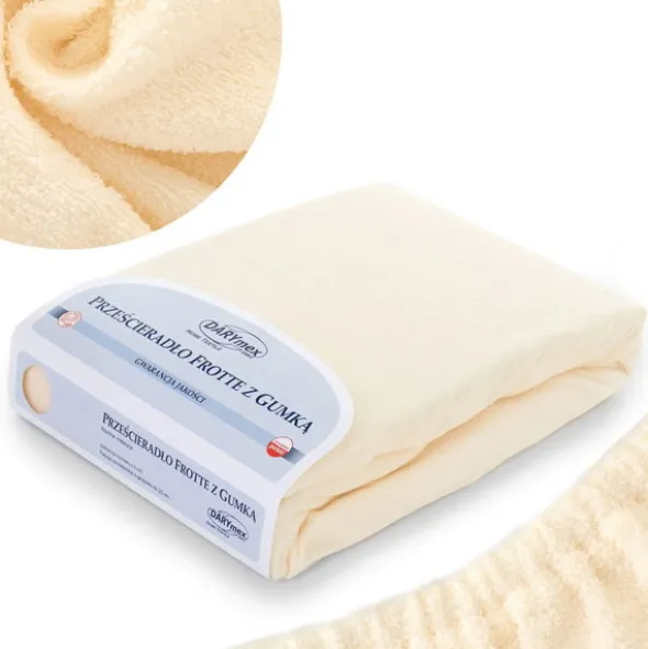 Prześcieradło Frotte z Gumką 018_D Ecru 70x140