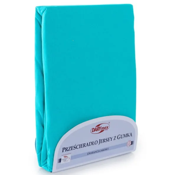 Prześcieradło Jersey z Gumką 011_D Turkusowy 60x120
